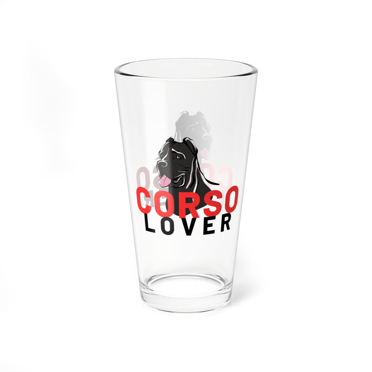 Corso Lover Red/Black Pint Glass, 16oz