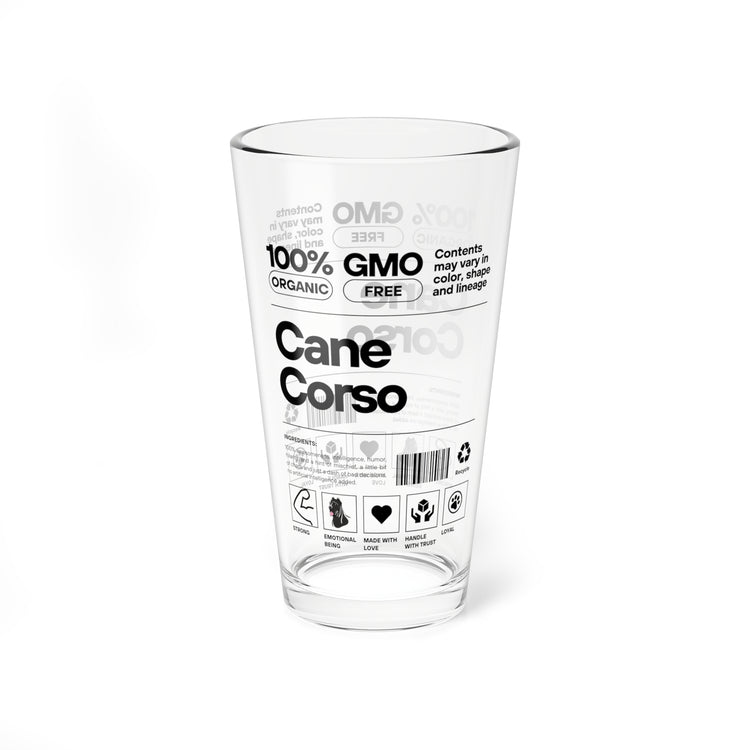 Cane Corso (Black) Ingredients Pint Glass, 16oz