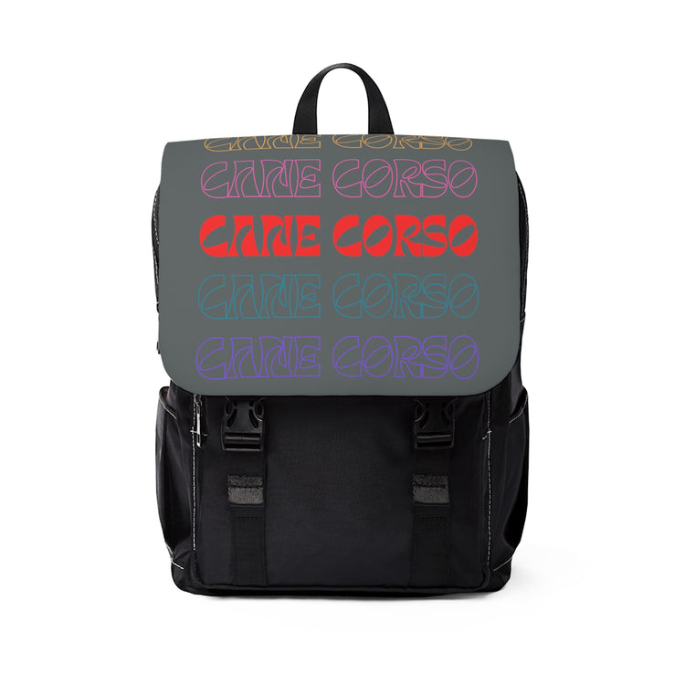 Cane Corso Dark Gray Retro Casual Shoulder Backpack