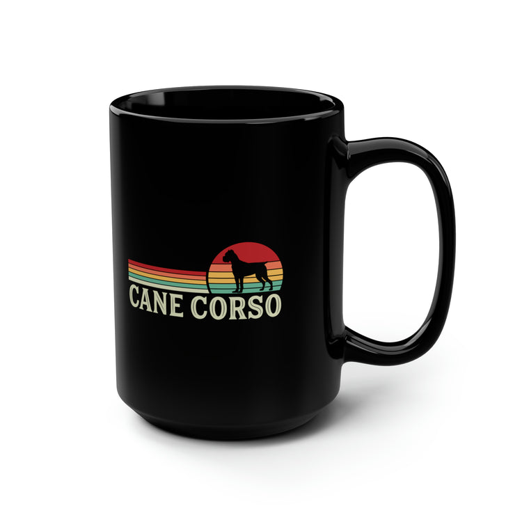 Retro Cane Corso Black Mug, 15oz