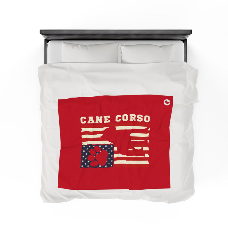 Cane Corso Patriotic Plush Blanket