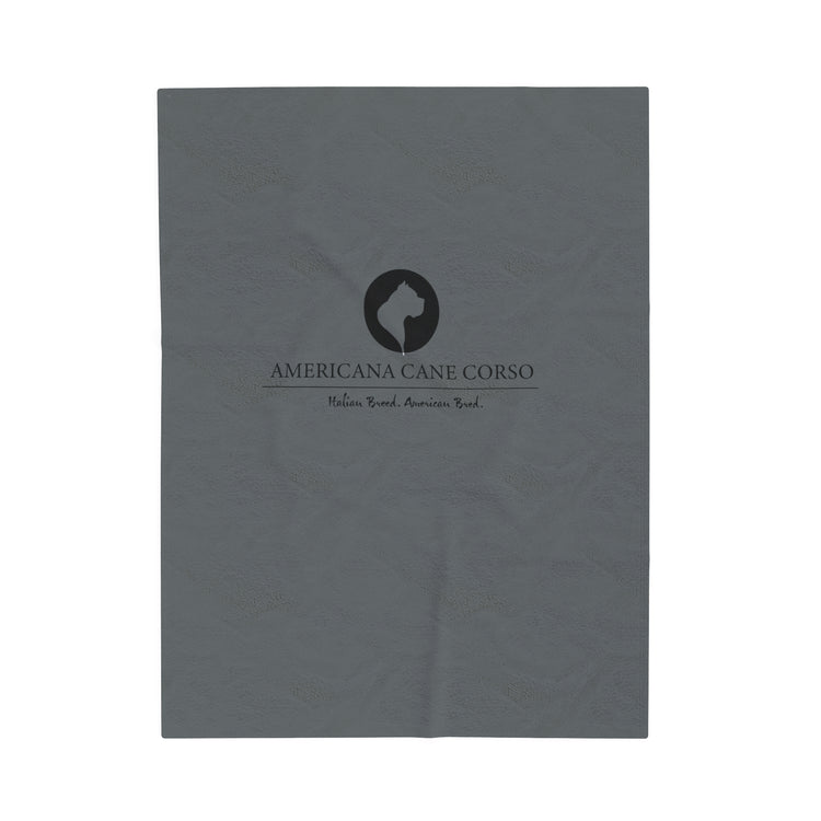 Americana Branded Gray Plush Blanket